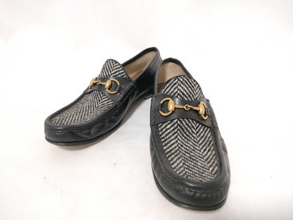 GUCCI Jackie hardware tweed loafers