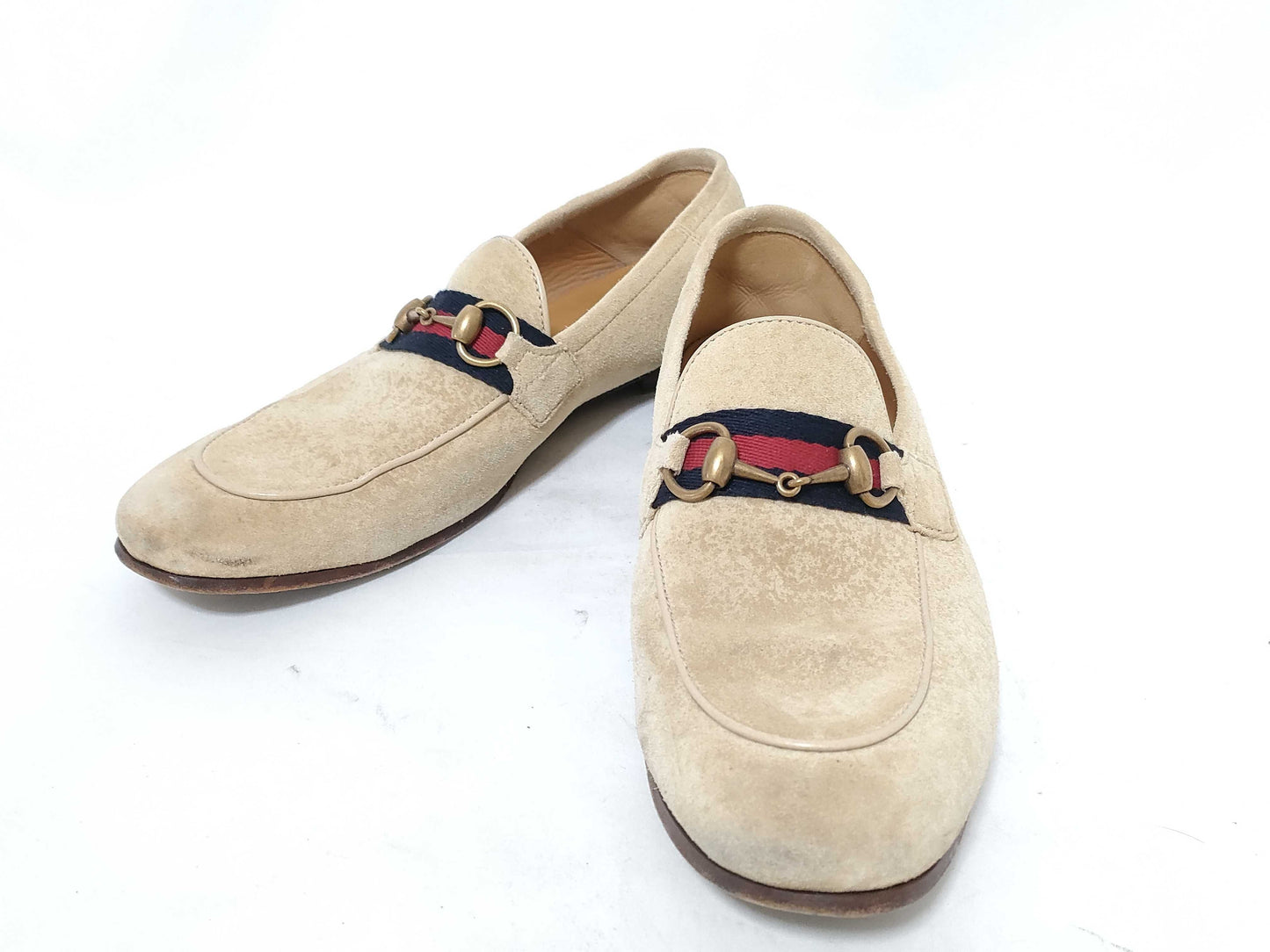 GUCCI Jackie Hardware Suede Loafers