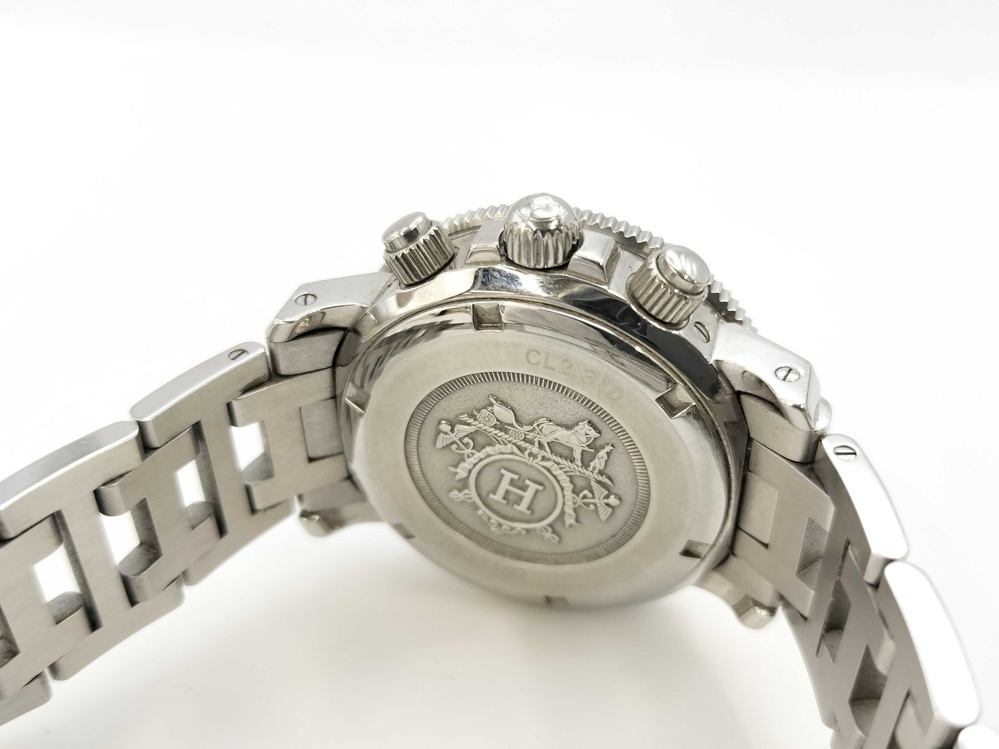 HERMES CL2.310 2533602 Shell Dial Quartz Boys' Watch