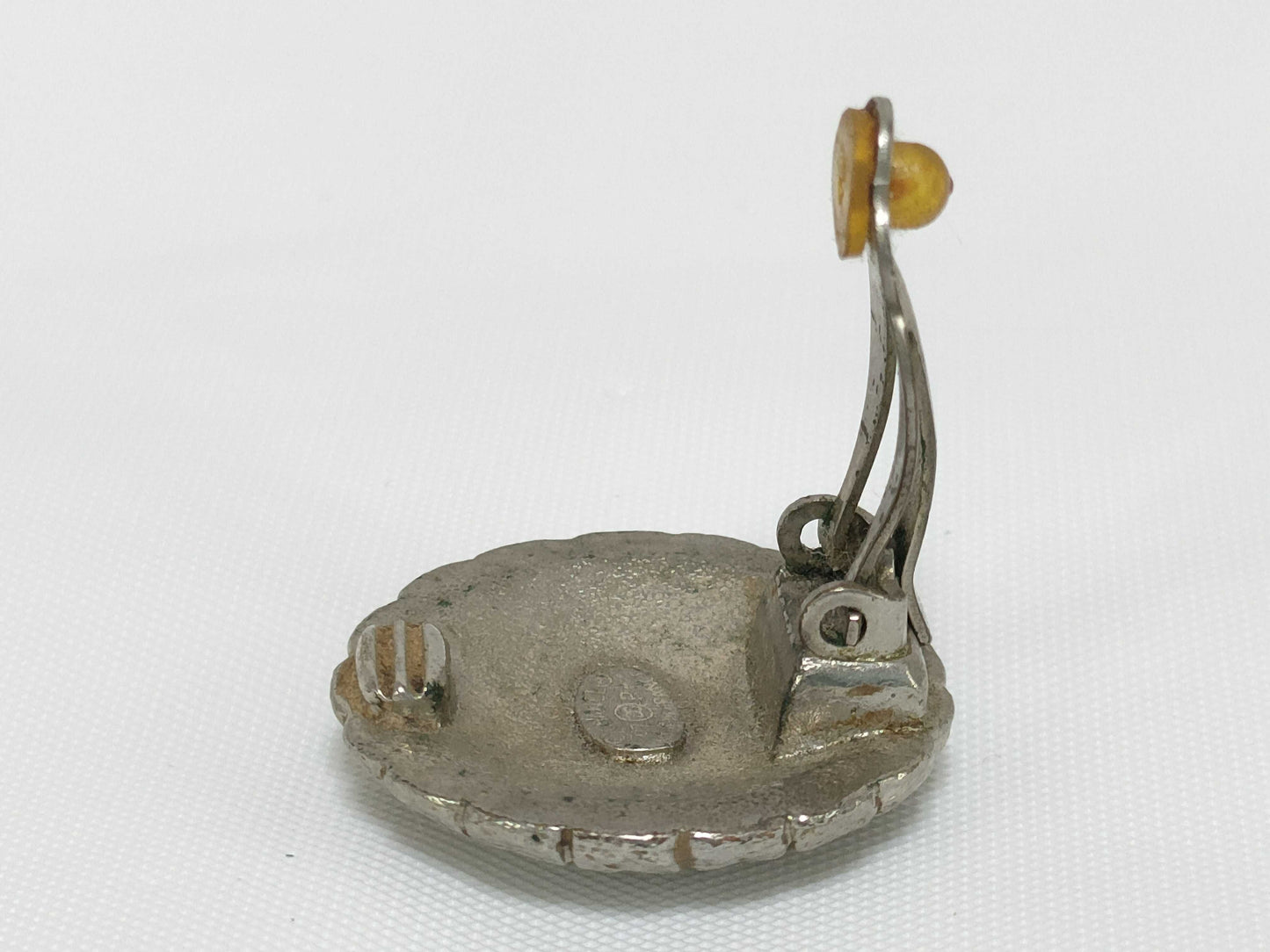 CHANEL 97P Coco Circle Silver Color Single Earring