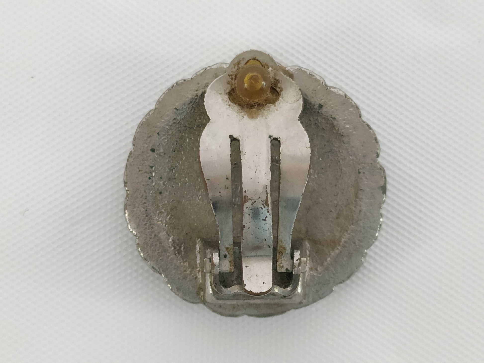 CHANEL 97P Coco Circle Silver Color Single Earring