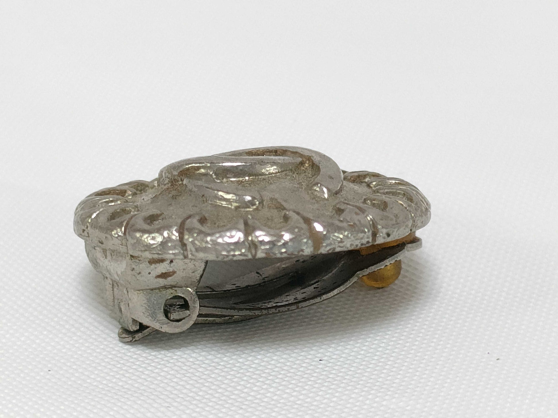 CHANEL 97P Coco Circle Silver Color Single Earring