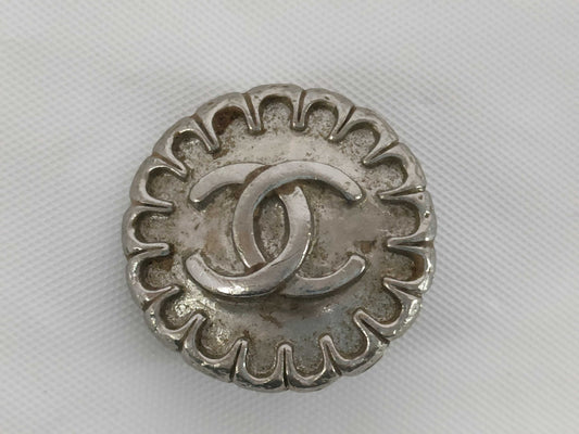 CHANEL 97P Coco Circle Silver Color Single Earring