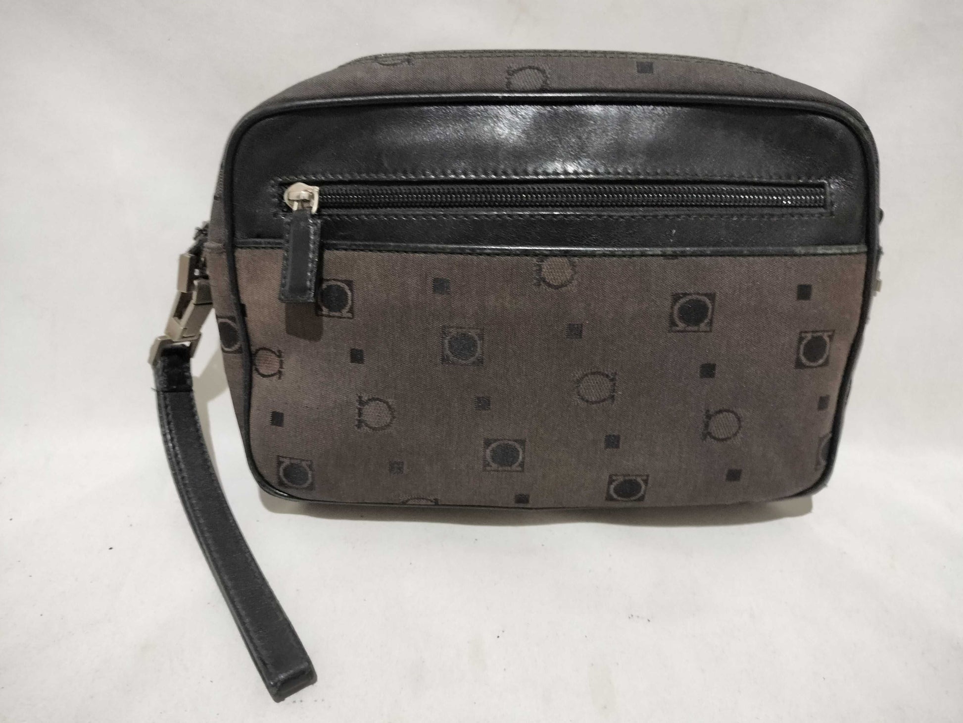 Salvatore Ferragamo Gancini Canvas Pouch Bag