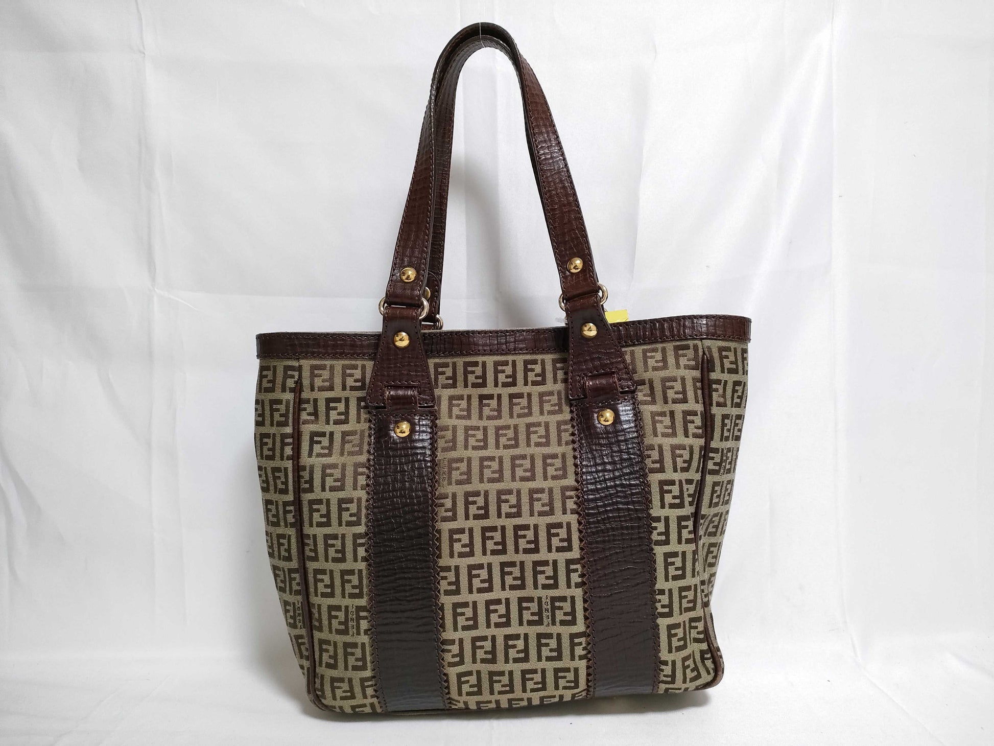 FENDI Zucca pattern hand tote leather tote bag