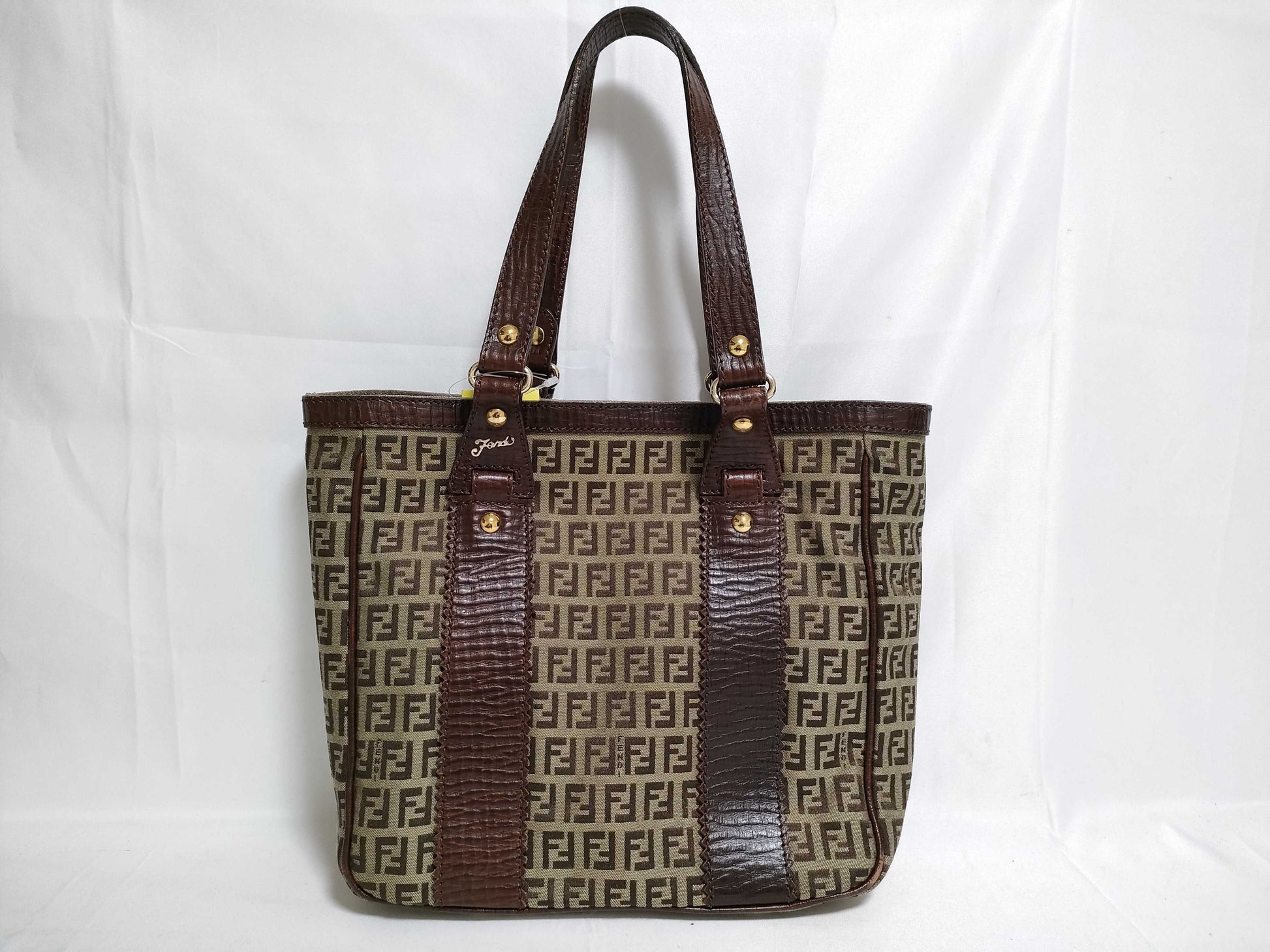 FENDI Zucca pattern hand tote leather tote bag