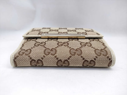 GUCCI GG Canvas White Wallet 112664 Complete