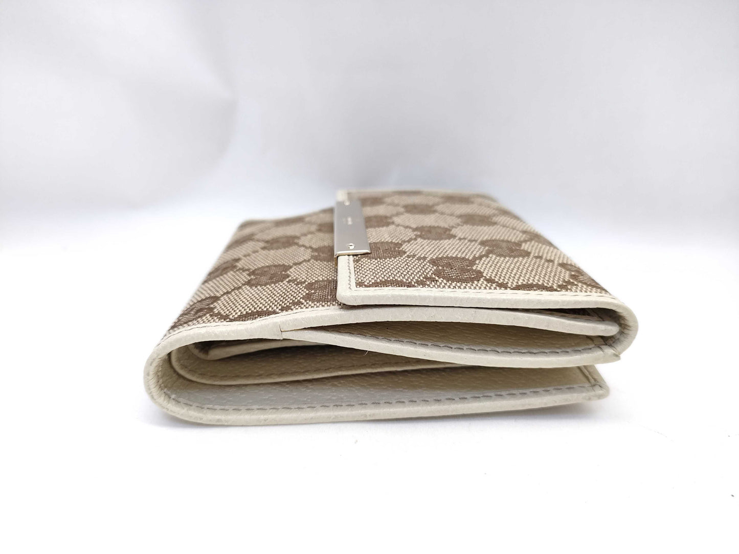 GUCCI GG Canvas White Wallet 112664 Complete