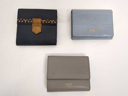CELINE/FURLA tri-fold wallet and three other wallets