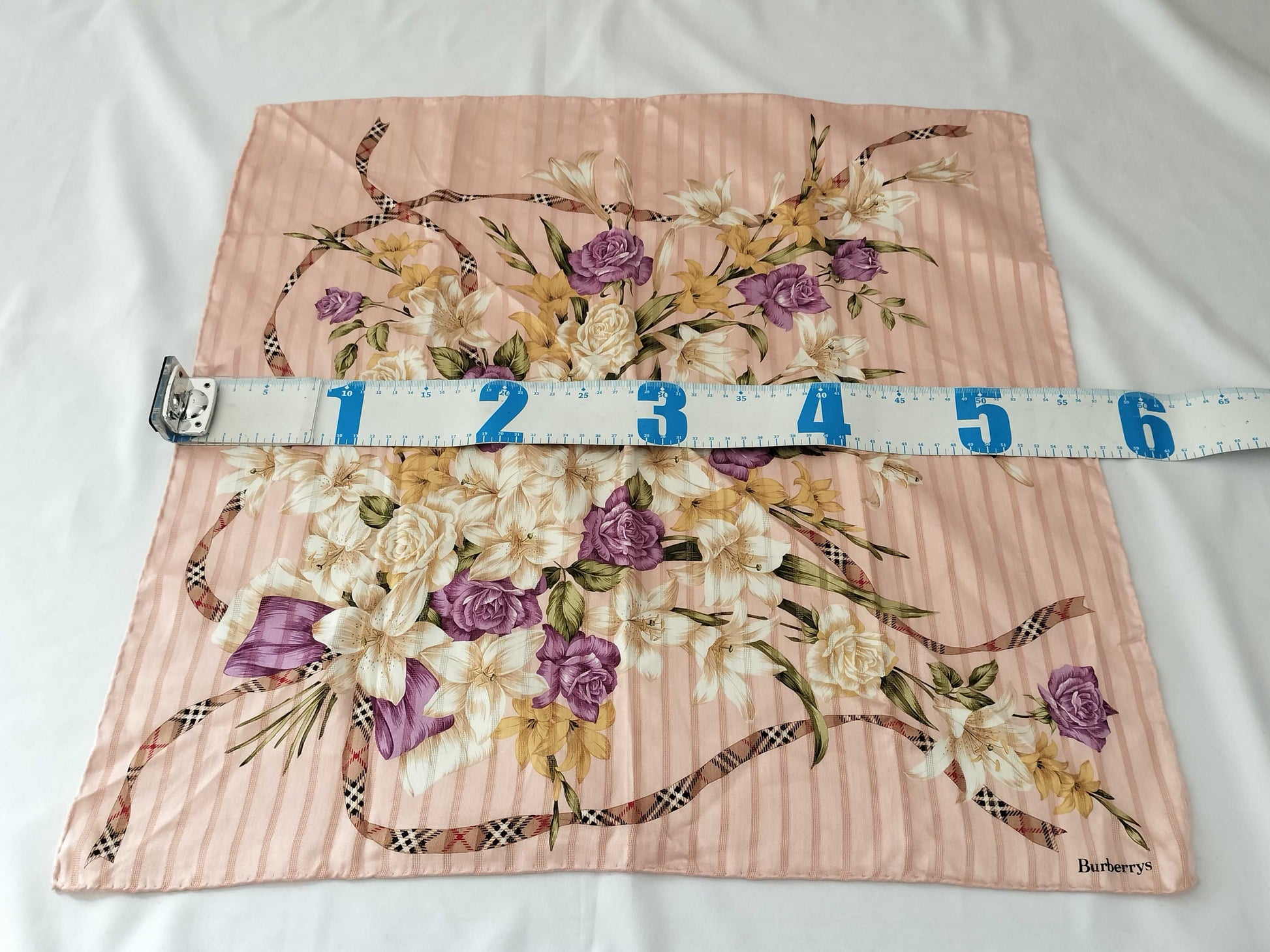 BURBERRY Flower x Check x Line Pattern Scarf