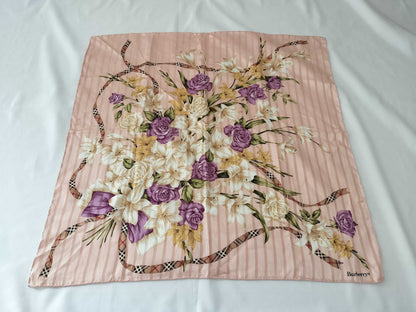 BURBERRY Flower x Check x Line Pattern Scarf
