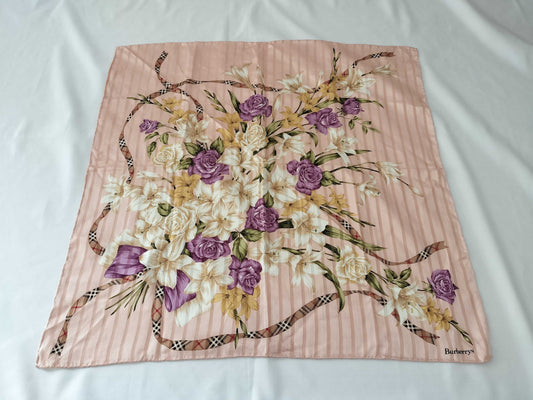 BURBERRY Flower x Check x Line Pattern Scarf