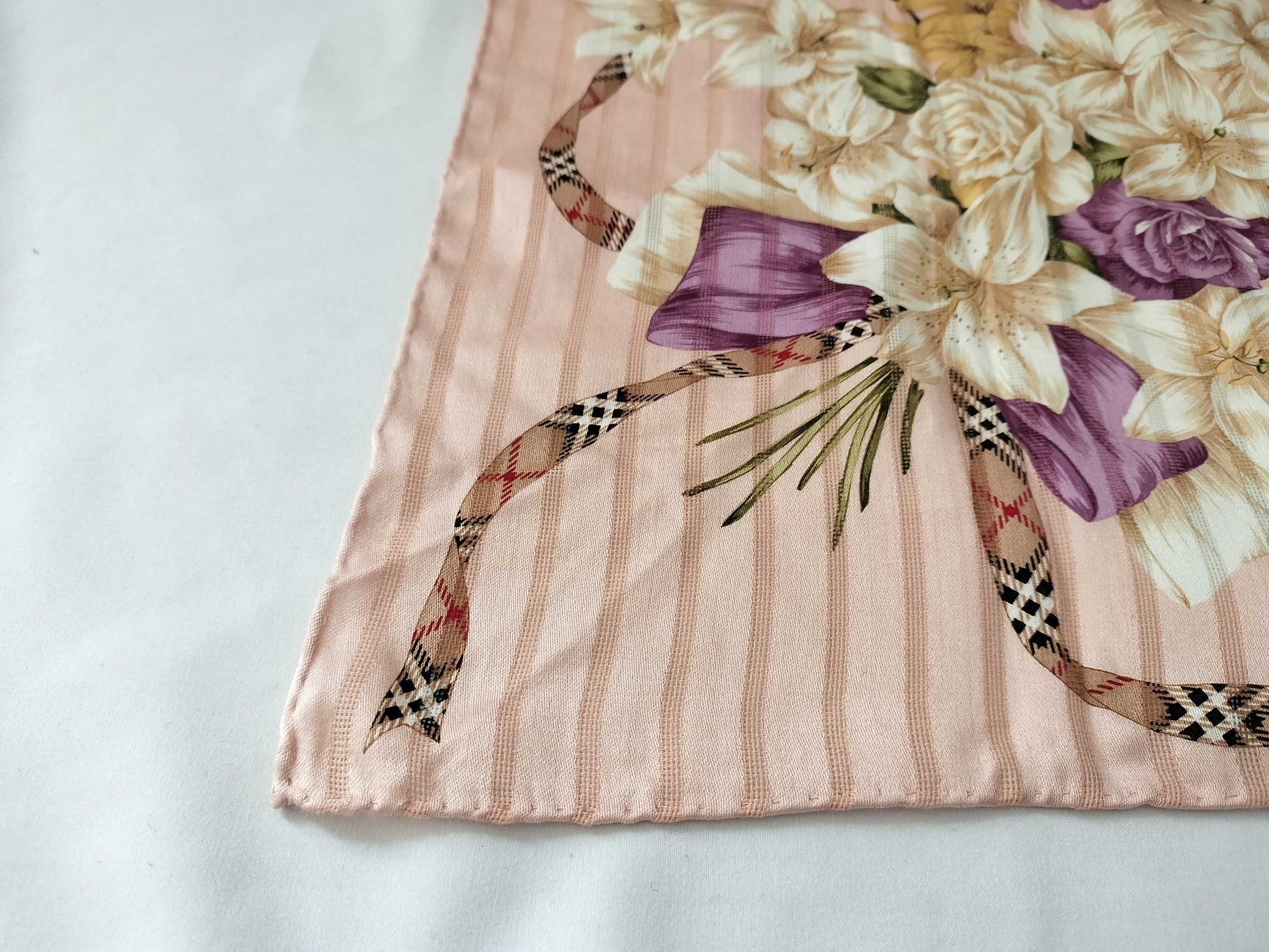 BURBERRY Flower x Check x Line Pattern Scarf