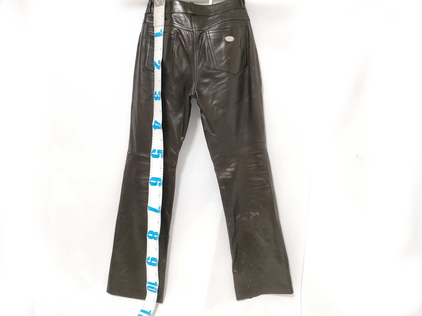 CELINE Leather Pants with Metal Plates and Mildew