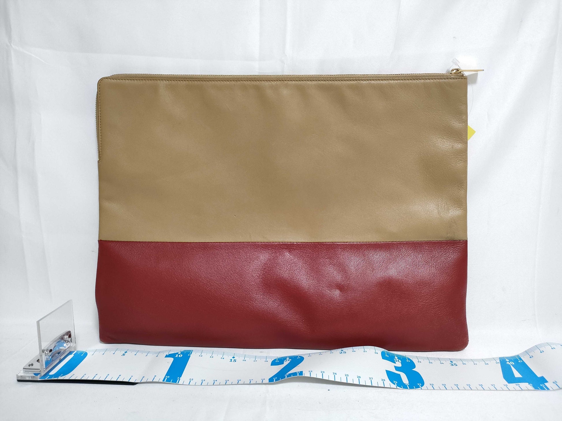CELINE Leather Clutch Two-Tone Clutch Bag