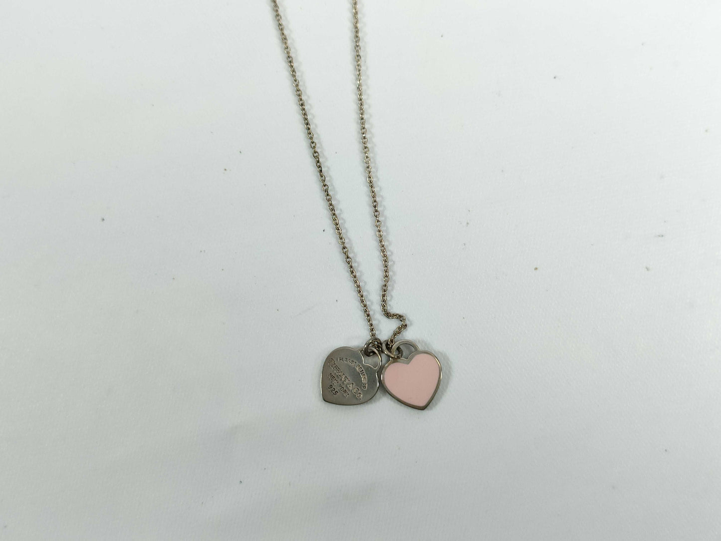 Tiffany & Co. Return to Double Heart Pink SV925 2.7g Necklace