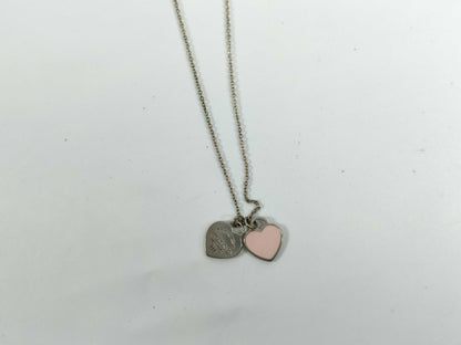 Tiffany & Co. Return to Double Heart Pink SV925 2.7g Necklace