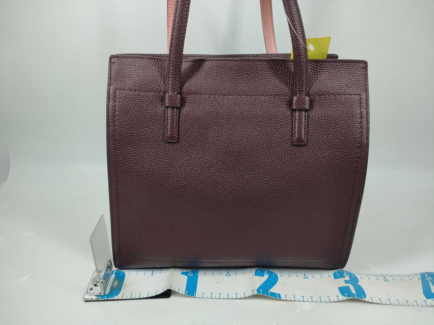 Salvatore Ferragamo Gancini Leather Tote Bag with Gancini Charm, Wine and Pink Two-Tone Tote Bag