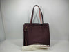 Salvatore Ferragamo Gancini Leather Tote Bag with Gancini Charm, Wine and Pink Two-Tone Tote Bag
