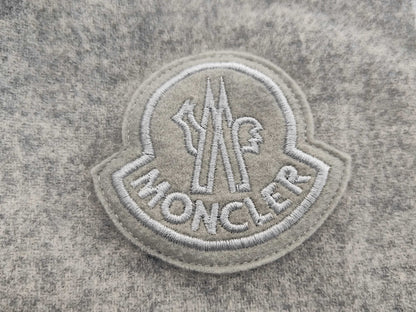 MONCLER Scarf with Logo Patch, Gray