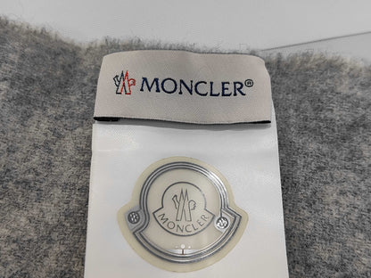 MONCLER Scarf with Logo Patch, Gray