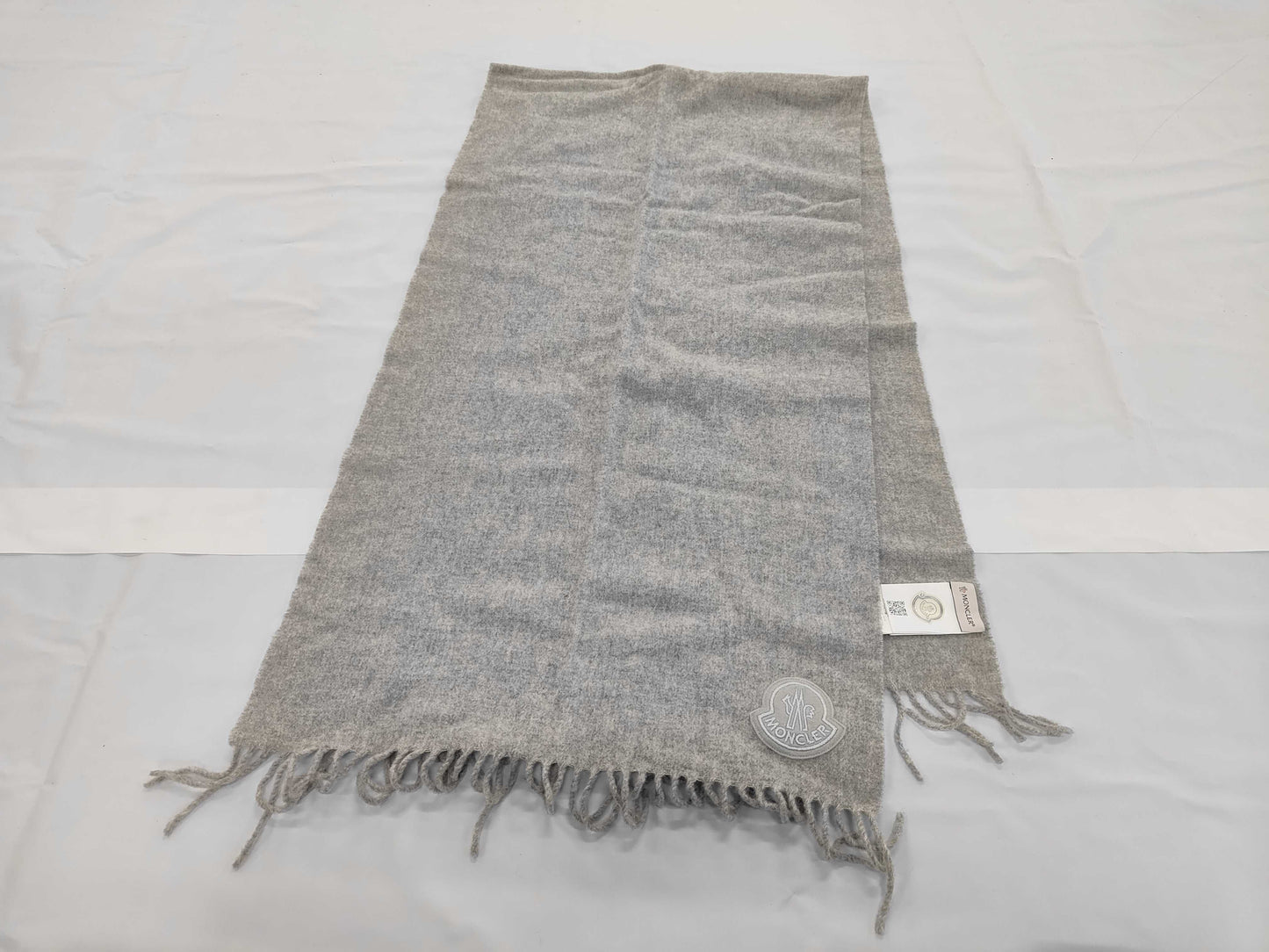 MONCLER Scarf with Logo Patch, Gray