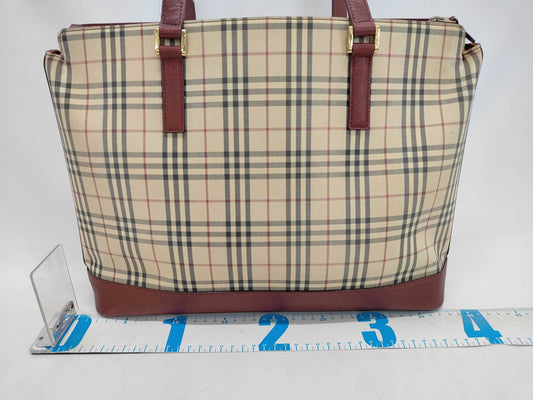 BURBERRY Nova Check Tote Bag Saffiano Tote Bag