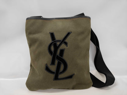 Yves Saint Laurent Canvas Shoulder Bag with Logo