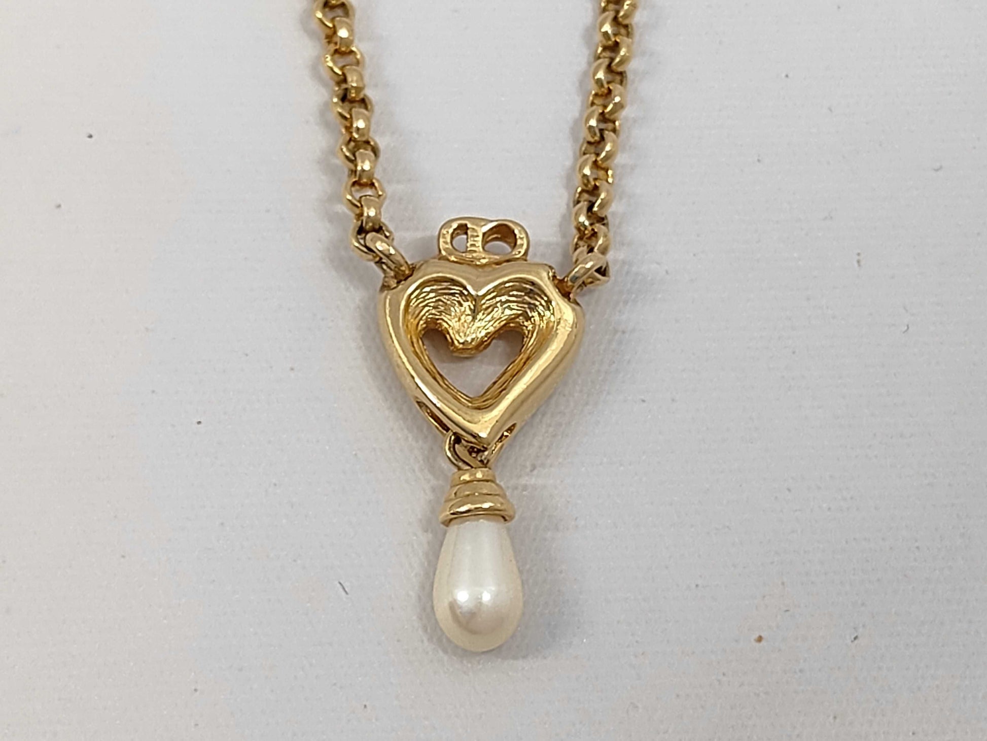 Dior Heart Pearl Necklace Necklace
