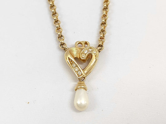 Dior Heart Pearl Necklace Necklace