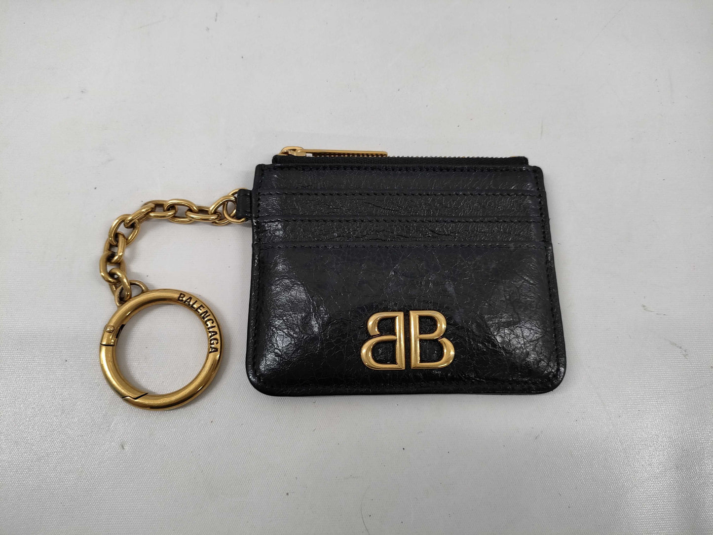BALENCIAGA Monaco Card Holder with Keychain, Card Case, Pass Case, Business Card Case