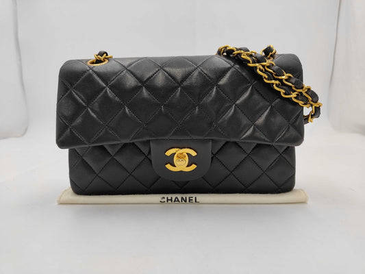 CHANEL Lambskin Double Flap Double Chain Shoulder Bag, No. 3