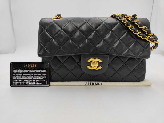 CHANEL Lambskin Double Flap Double Chain Shoulder Bag, No. 3