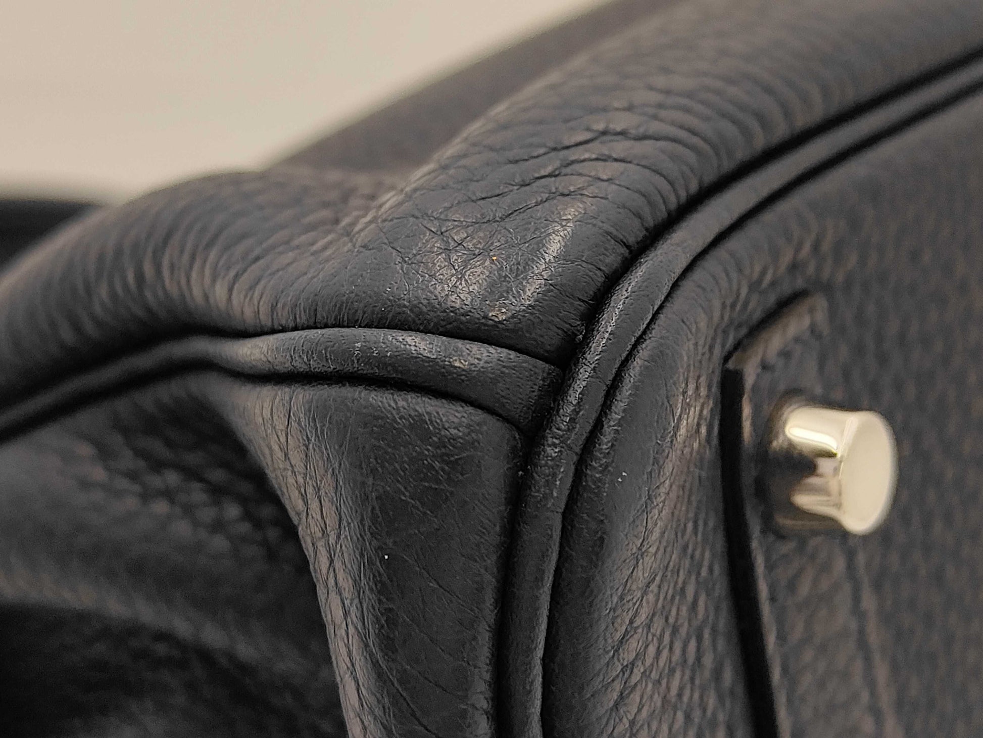 HERMES Birkin 30 Handbag in Navy with Silver Hardware and N Stamp