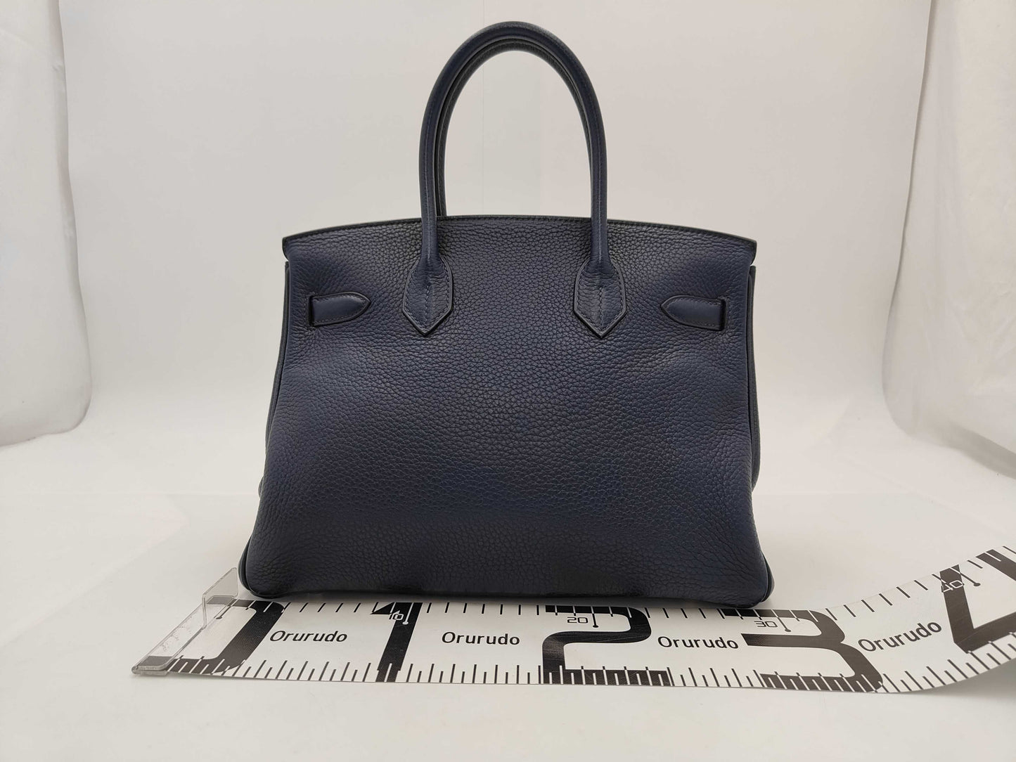 HERMES Birkin 30 Handbag in Navy with Silver Hardware and N Stamp