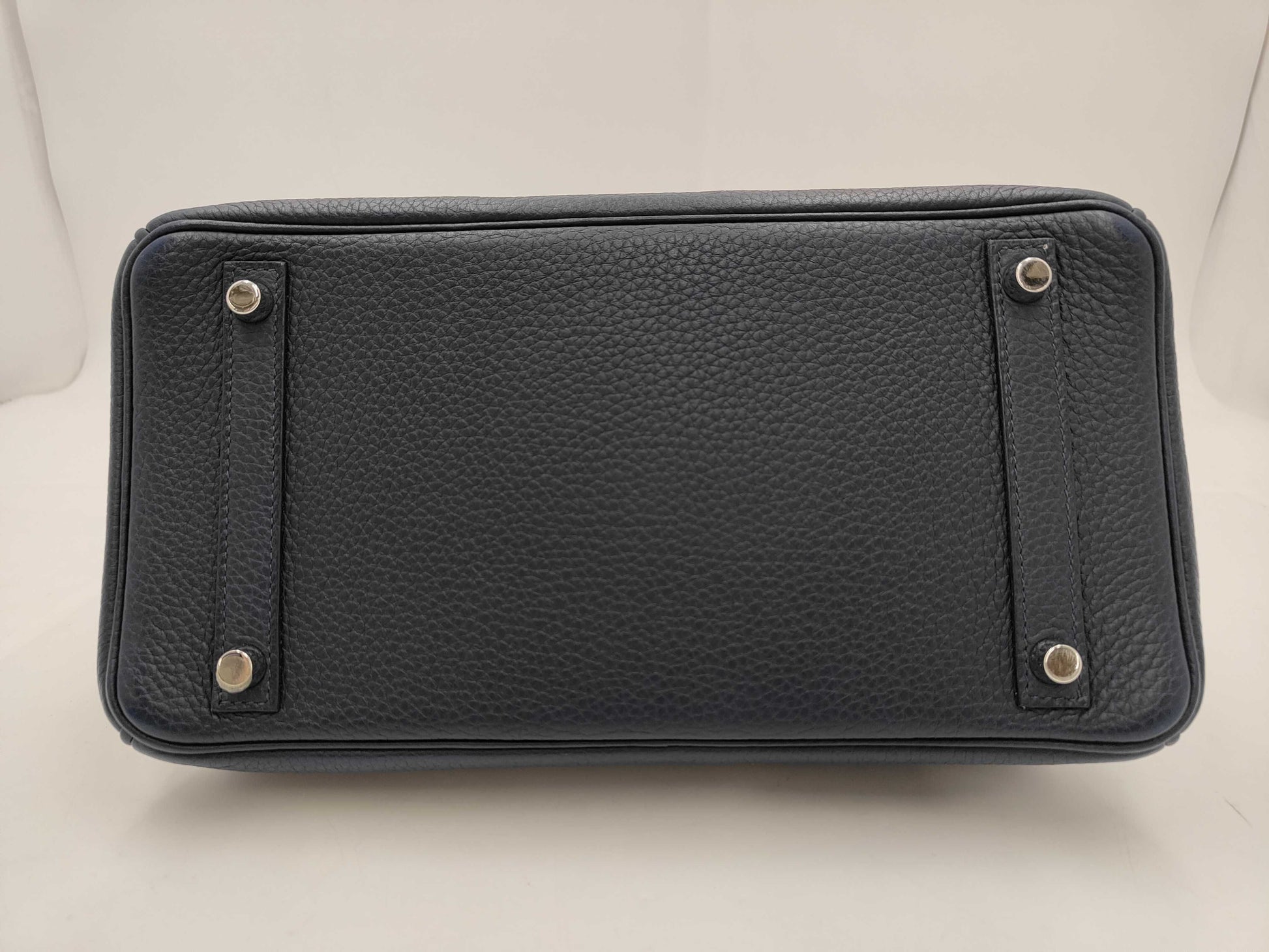 HERMES Birkin 30 Handbag in Navy with Silver Hardware and N Stamp