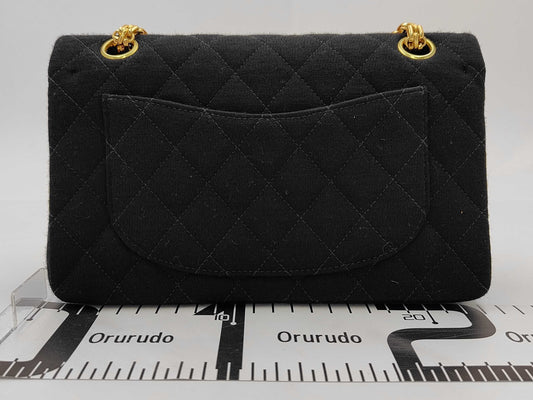 CHANEL Jersey Matelasse 25 Gold Hardware Shoulder Bag