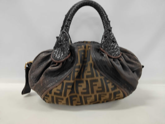 FENDI Zucca pattern leather handbag