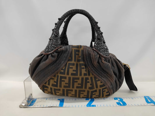 FENDI Zucca pattern leather handbag