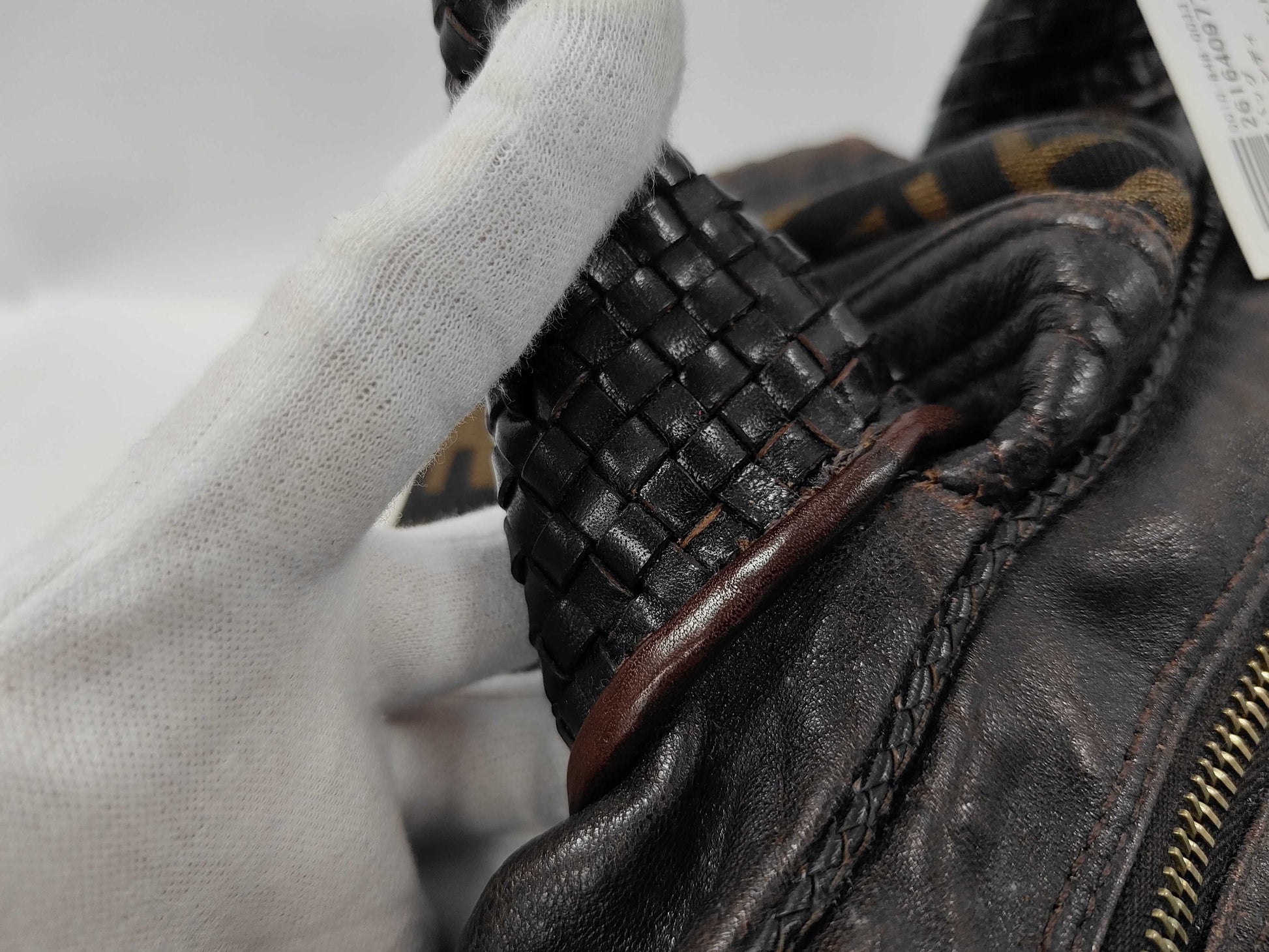 FENDI Zucca pattern leather handbag