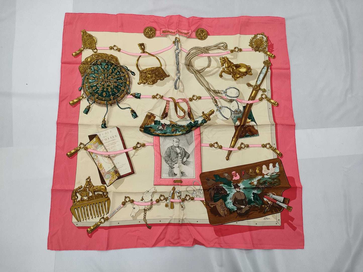 HERMES Carre Pink Scarf