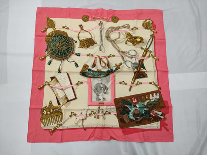 HERMES Carre Pink Scarf