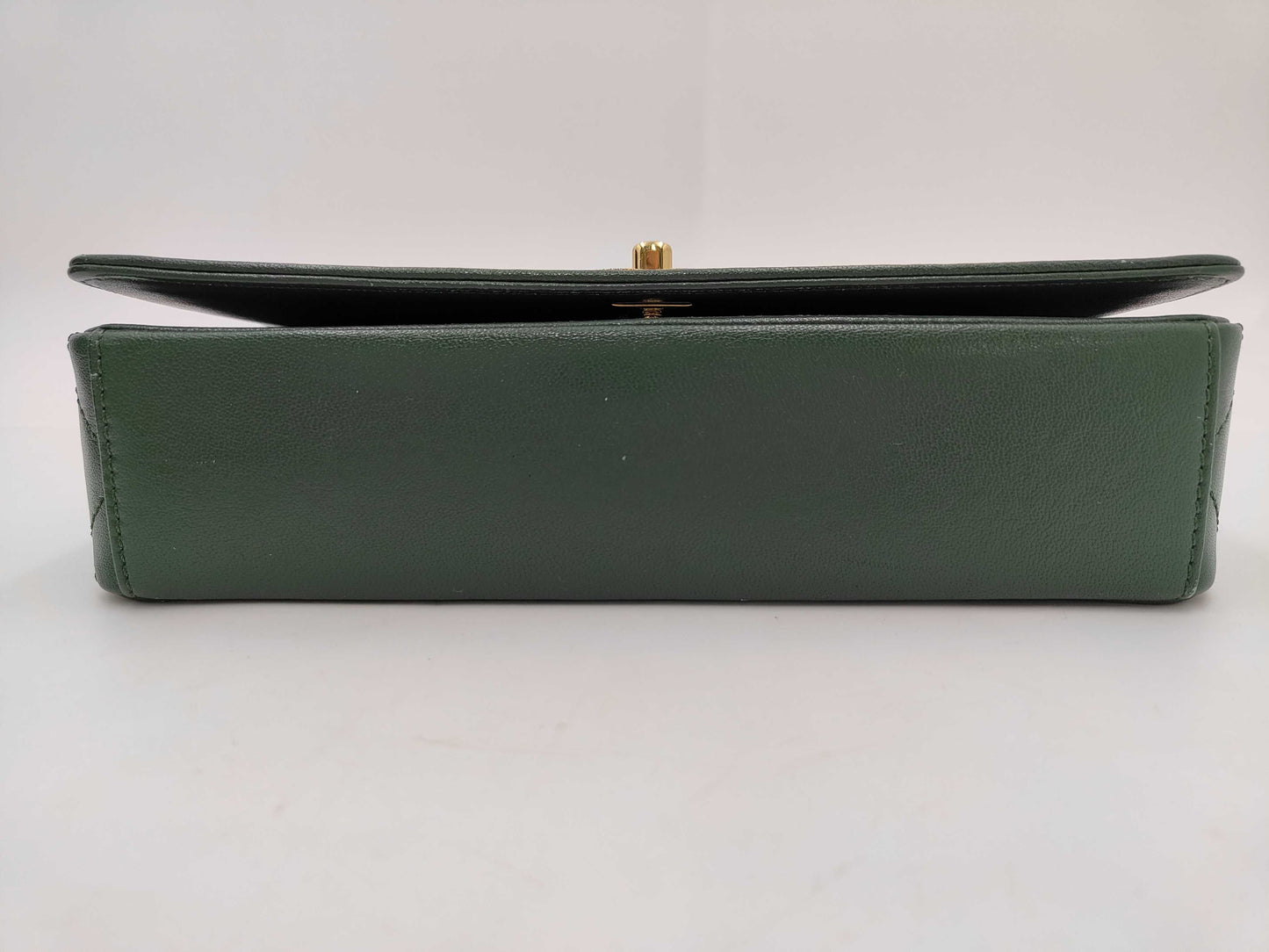 CHANEL Lambskin Mademoiselle Green Shoulder Bag