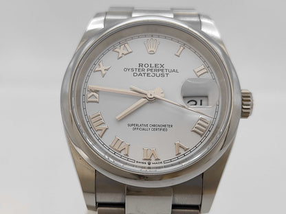 ROLEX 126200 184G13V3 White Roman Oyster Men's Watch