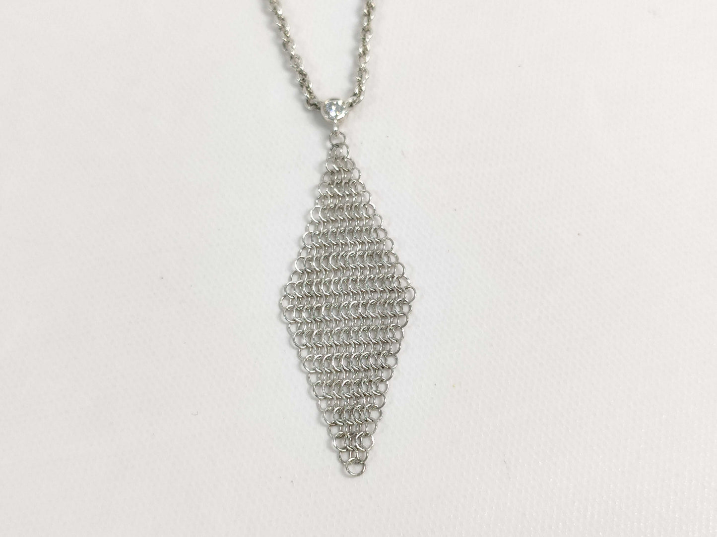 Tiffany & Co. Mesh Pendant Necklace with Diamond, 1 piece, Ag925 Necklace